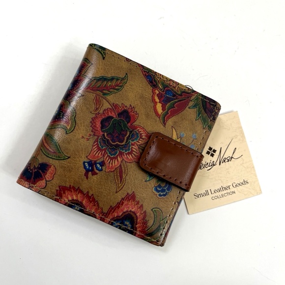 NWT Patricia Nash Astra Square Wallet – French Tapestry Distressed Leather Y - Picture 2 of 6